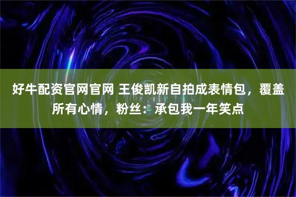 好牛配资官网官网 王俊凯新自拍成表情包，覆盖所有心情，粉丝：承包我一年笑点